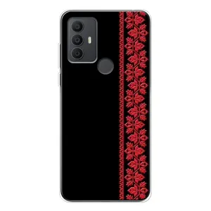 Силиконовый Чехол на TCL 306 с картинкой Вышиванки (Вышиванка на черном)