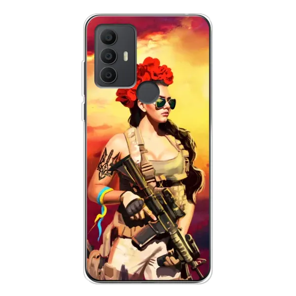 Чехол с рисунком «Женщина солдат» для TCL 306