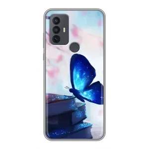 Силіконовий бампер з картинкою звірів для TCL 30E (Метелик синій)