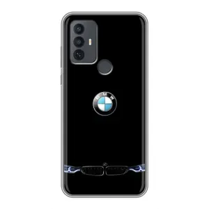 Силиконовый бампер с картинкой машины на TCL 30E (Черный BMW)