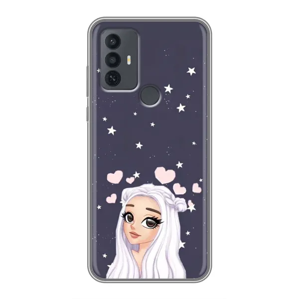 Чехол с рисунком «Девушка и сердечки» для TCL 30E