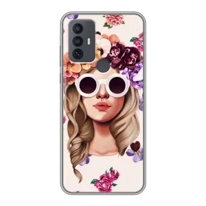 Чехол с картинкой Модные Девчонки TCL 30E (Девушка в очках)