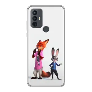 Силиконовый чехол с принтом Зоотрополіс для TCL 30E (Джуди и Ник)