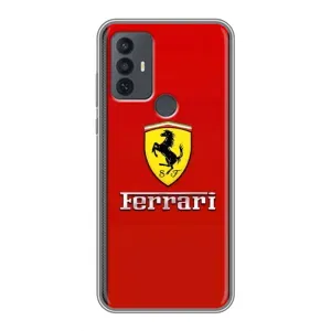 Силиконовый бампер с картинкой машины на TCL 30E (Ferrari Logo)