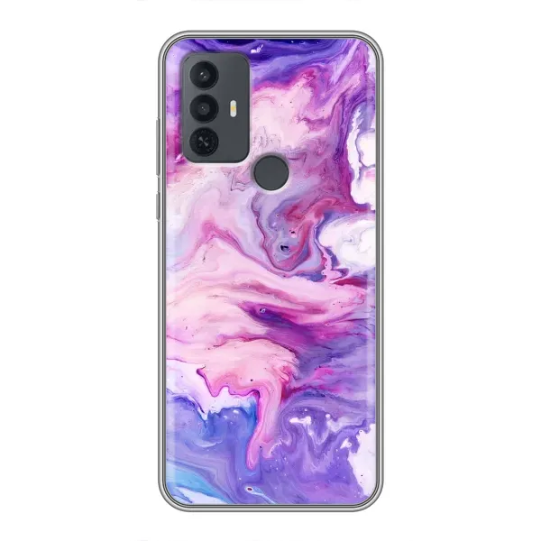 Чехол с рисунком «Фиолетовый мрамор» для TCL 30E