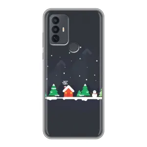 Силіконовий бампер на різдво для TCL 30E (Місто зимове)
