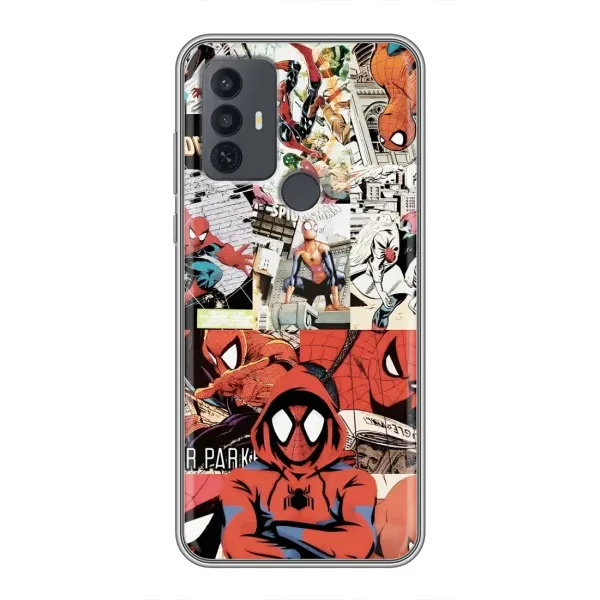Чохол з малюнком «Комікс Павука» для TCL 30E Чохол з малюнком «Комікс Павука» для TCL 30E
