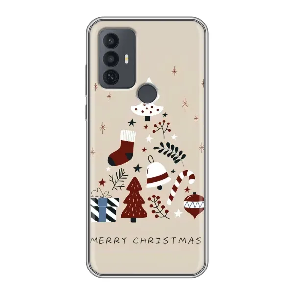 Чехол с рисунком «Merry Christmas» для TCL 30E