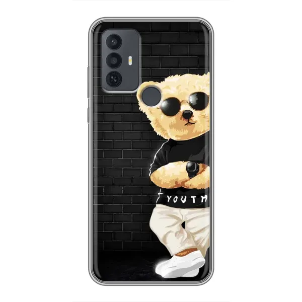 Чехол с рисунком «Мишка в очках» для TCL 30E