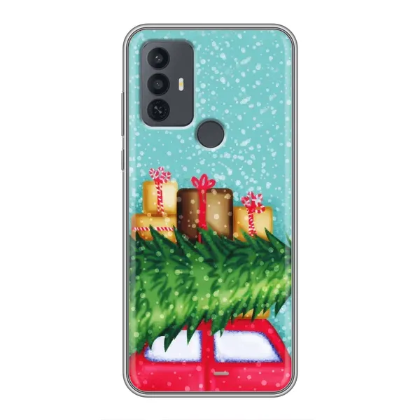 Чехол с рисунком «Новогодние подарки» для TCL 30E