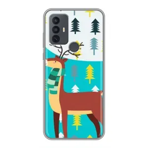 Силіконовий бампер з картинкою звірів для TCL 30E (Олень із шарфом)