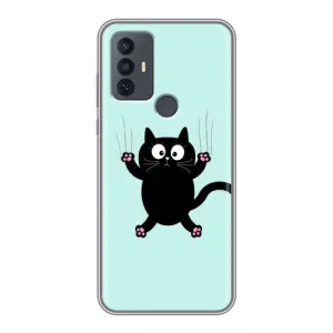 Силіконовий чохол з котиком для TCL 30E (Падаючий кіт)