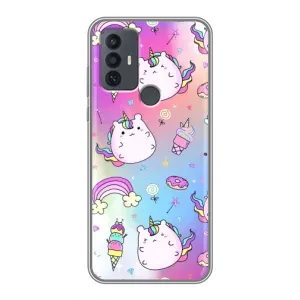 Чехол Unicorn на TCL 30E (Радуга и Единорог)