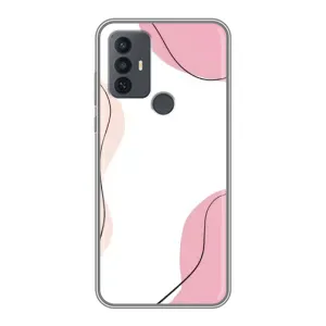 Чохол квітковий дизайн для TCL 30E (Рожевий фон)