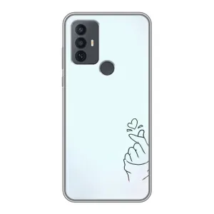 Чохол (Знак сердечка) для TCL 30E (Сердечко на блакитному)