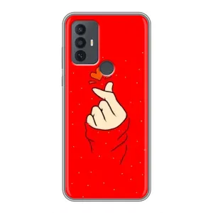Чохол (Знак сердечка) для TCL 30E (Сердечко на червоному)
