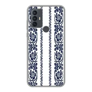 Силиконовый Чехол на TCL 30E с картинкой Вышиванки (Синяя вышиванка)