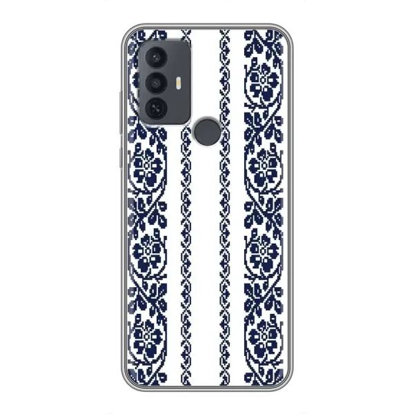Чехол с рисунком «Синяя вышиванка» для TCL 30E Чехол с рисунком «Синяя вышиванка» для TCL 30E
