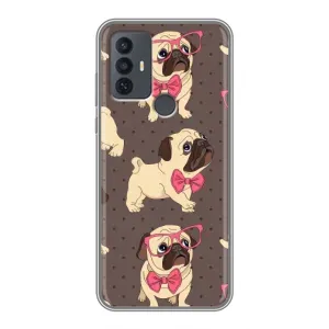 Чохол (ТПУ) Милі песики для TCL 30E (Песик Мопсікі)