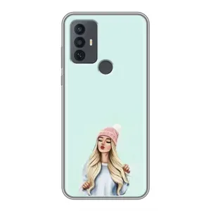 Силиконовый Чехол на TCL 30E с картинкой Стильных Девушек (В шапке)