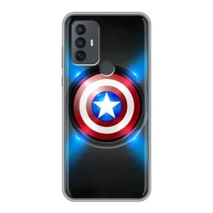 Чехол с Щитом Капитана Америки на TCL 30E (Яркий Щит Капитана)