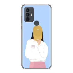 Силиконовый Чехол на TCL 30E с картинкой Стильных Девушек (Желтая кепка)