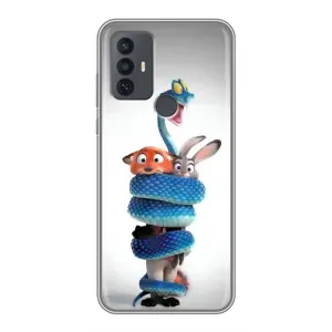 Силиконовый чехол с принтом Зоотрополіс для TCL 30E (Змея Зоо)