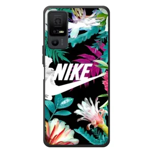 Силиконовый Чехол на TCL 40 NxtPaper 5G с картинкой Nike (Цветочный Nike)