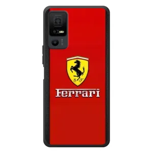 Силиконовый бампер с картинкой машины на TCL 40 NxtPaper 5G (Ferrari Logo)