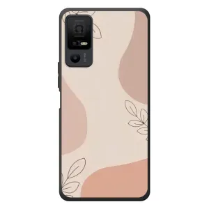 Чехол цветочный дизайн для TCL 40 NxtPaper 5G (Коричневый фон)