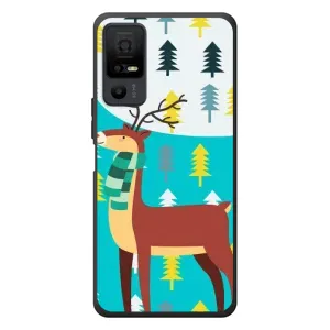 Силіконовий бампер з картинкою звірів для TCL 40 NxtPaper 5G (Олень із шарфом)