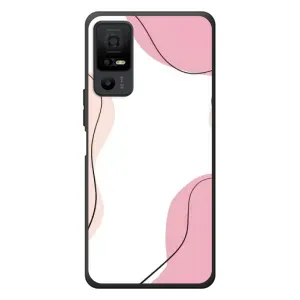 Чехол цветочный дизайн для TCL 40 NxtPaper 5G (Розовый фон)