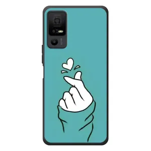 Чехлы (Знак сердечка) на TCL 40 NxtPaper 5G (Сердечко на бирюзовом)