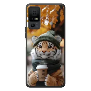 Друкований чохол 'Звірята з кавою' для TCL 40 NxtPaper 5G (Тигр з кавою)
