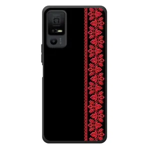 Силиконовый Чехол на TCL 40 NxtPaper 5G с картинкой Вышиванки (Вышиванка на черном)