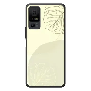 Чехол цветочный дизайн для TCL 40 NxtPaper 5G (Зелёный фон)