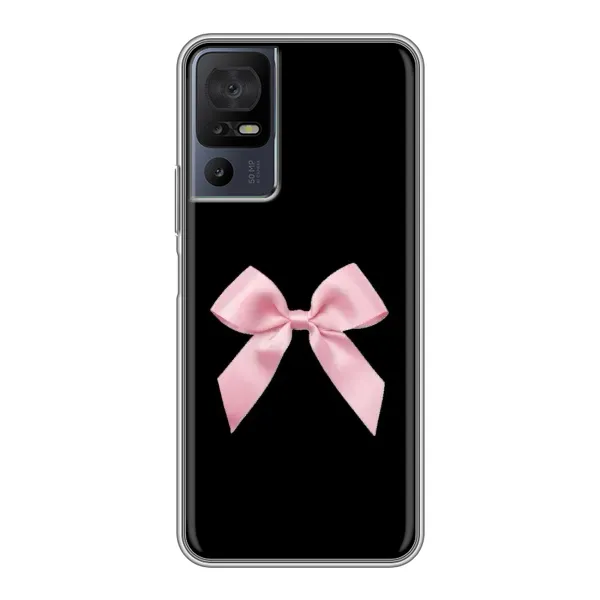 Чехол с рисунком «Бант на черном» для TCL 40 SE