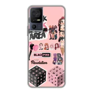 Чехлы с картинкой для TCL 40 SE (BLACK PINK коллаж)