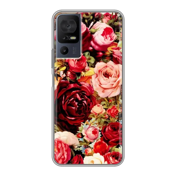 Чехол с рисунком «Букет цветов» для TCL 40 SE