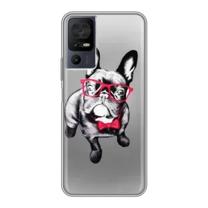 Чохол (ТПУ) Милі песики для TCL 40 SE (Бульдог в окулярах)