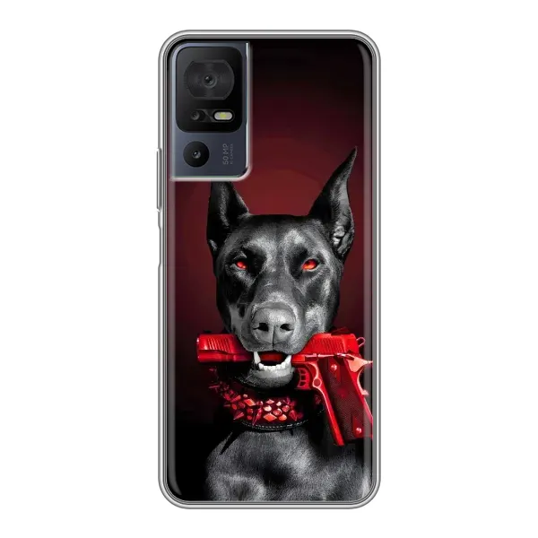 Чехол с рисунком «Доберман злой» для TCL 40 SE