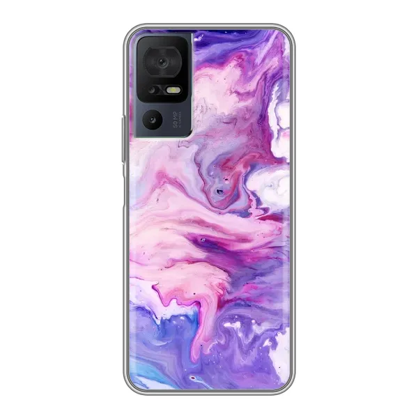 Чехол с рисунком «Фиолетовый мрамор» для TCL 40 SE Чехол с рисунком «Фиолетовый мрамор» для TCL 40 SE