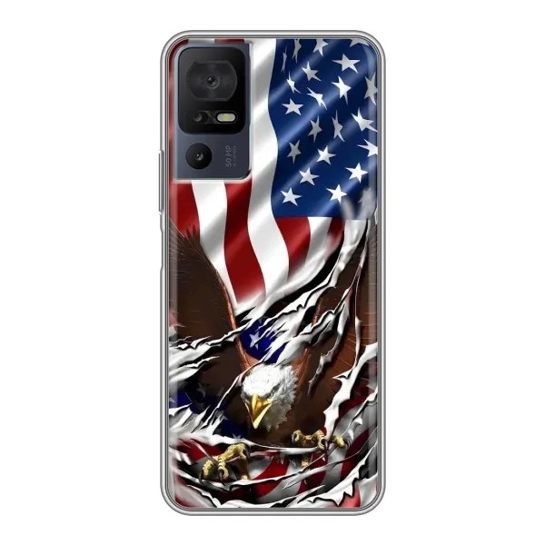 Чехол с рисунком «Флаг USA» для TCL 40 SE Чехол с рисунком «Флаг USA» для TCL 40 SE