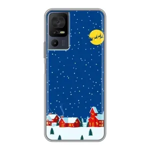 Силиконовый бампер на рождество для TCL 40 SE (Город в снегу)