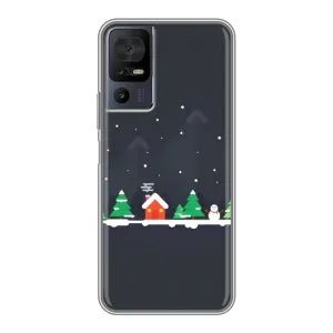 Силиконовый бампер на рождество для TCL 40 SE (Город зимний)