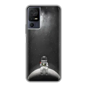 Силіконовый Чохол з принтом "Космонавти" на TCL 40 SE (Космонавт романтик)