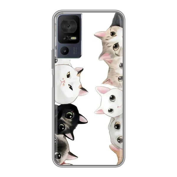 Чехол с рисунком «Коты» для TCL 40 SE