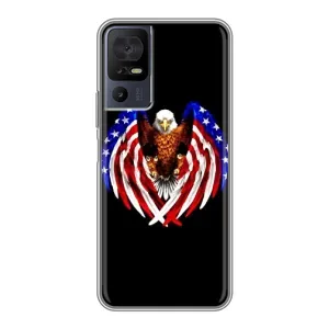 Чехол Флаг USA для TCL 40 SE (Крылья США)