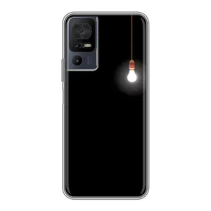 Чохол з картинками на чорному фоні для TCL 40 SE (Лампочка)