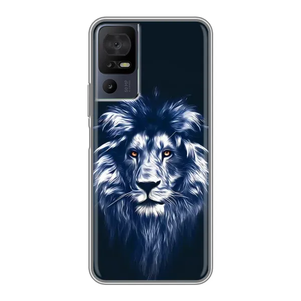 Чехол с рисунком «Лев - синий» для TCL 40 SE Чехол с рисунком «Лев - синий» для TCL 40 SE